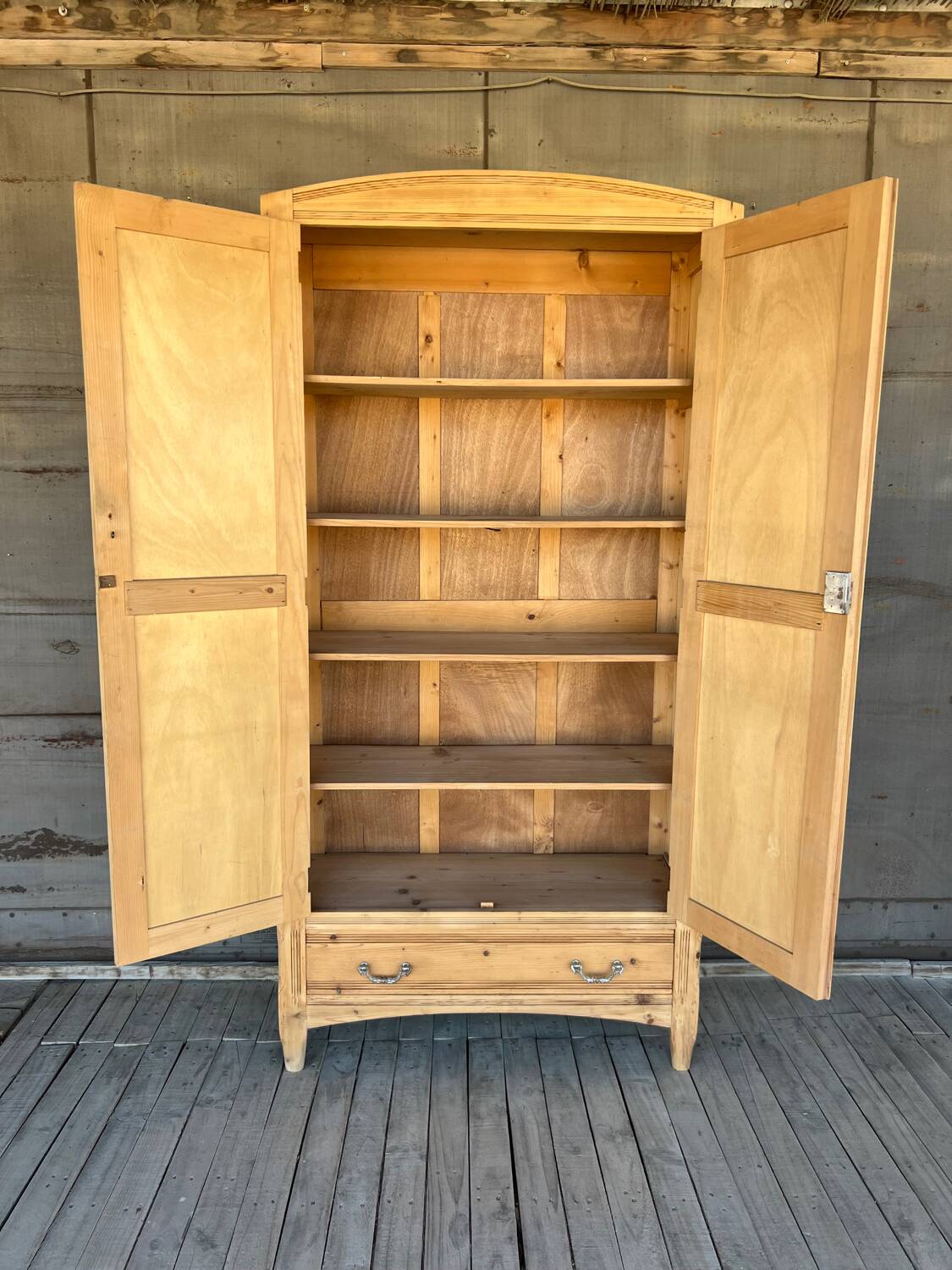 Raw wood wardrobe