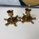 Pair of brass anchor candlesticks