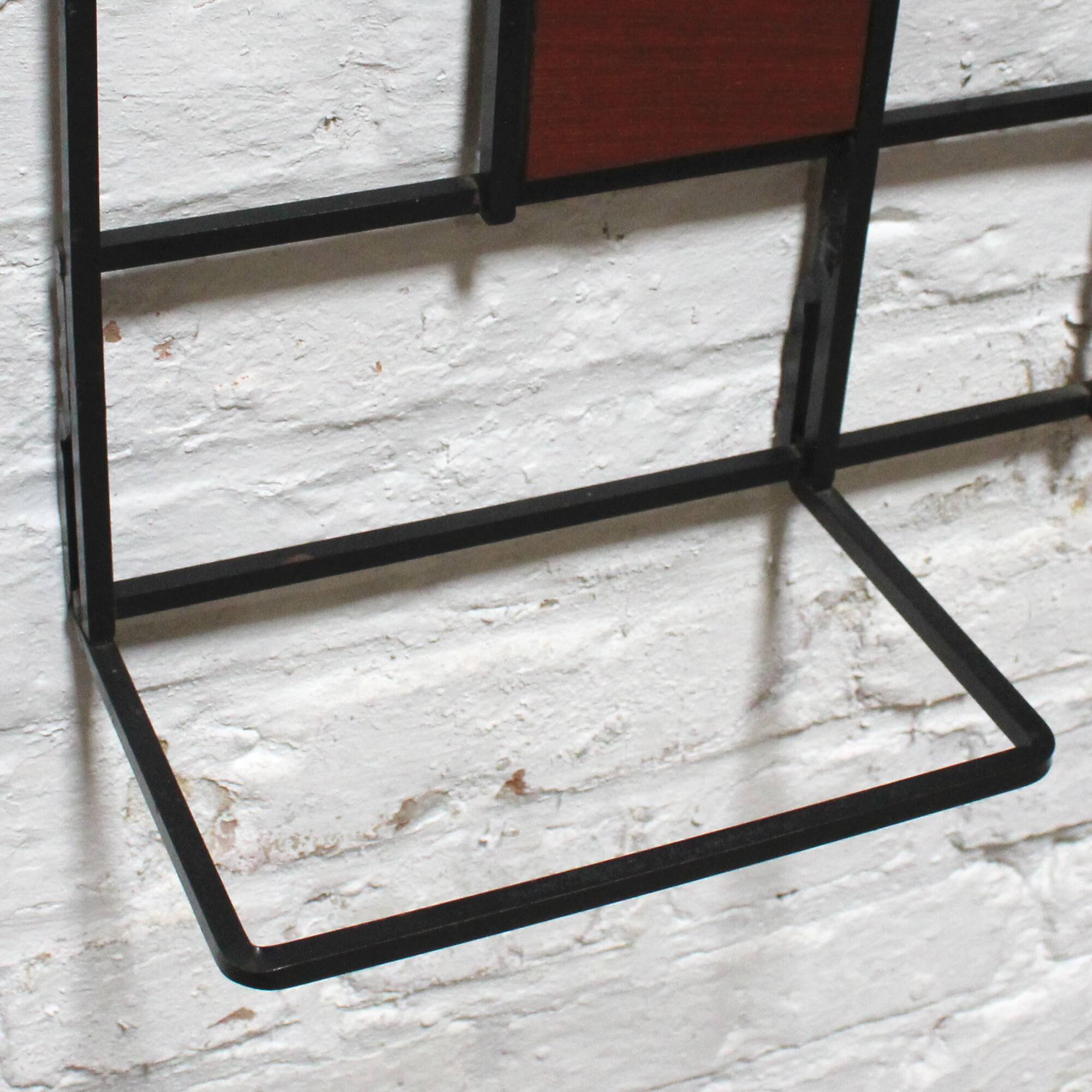 1960s modernist wall coat rack