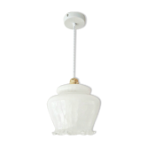 Suspension vintage opaline blanche