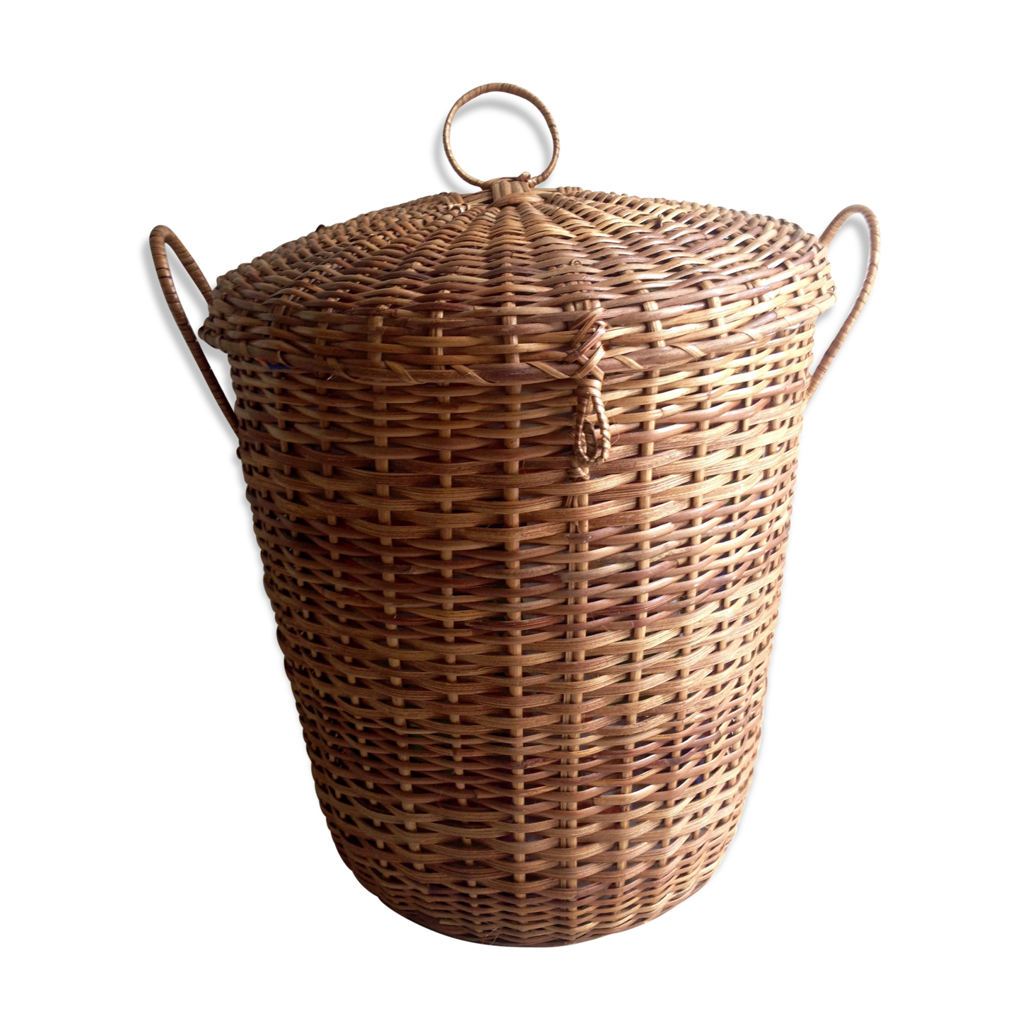 Vintage wicker laundry basket