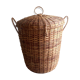 Panier à linge en osier vintage