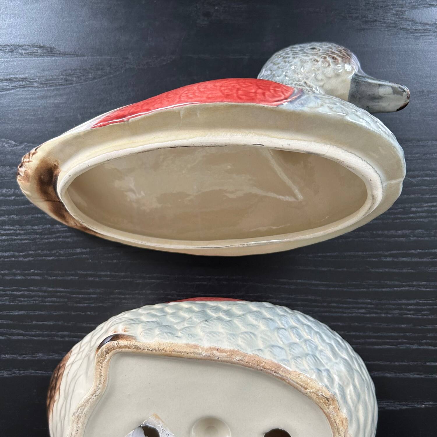 Green and pink duck terrine