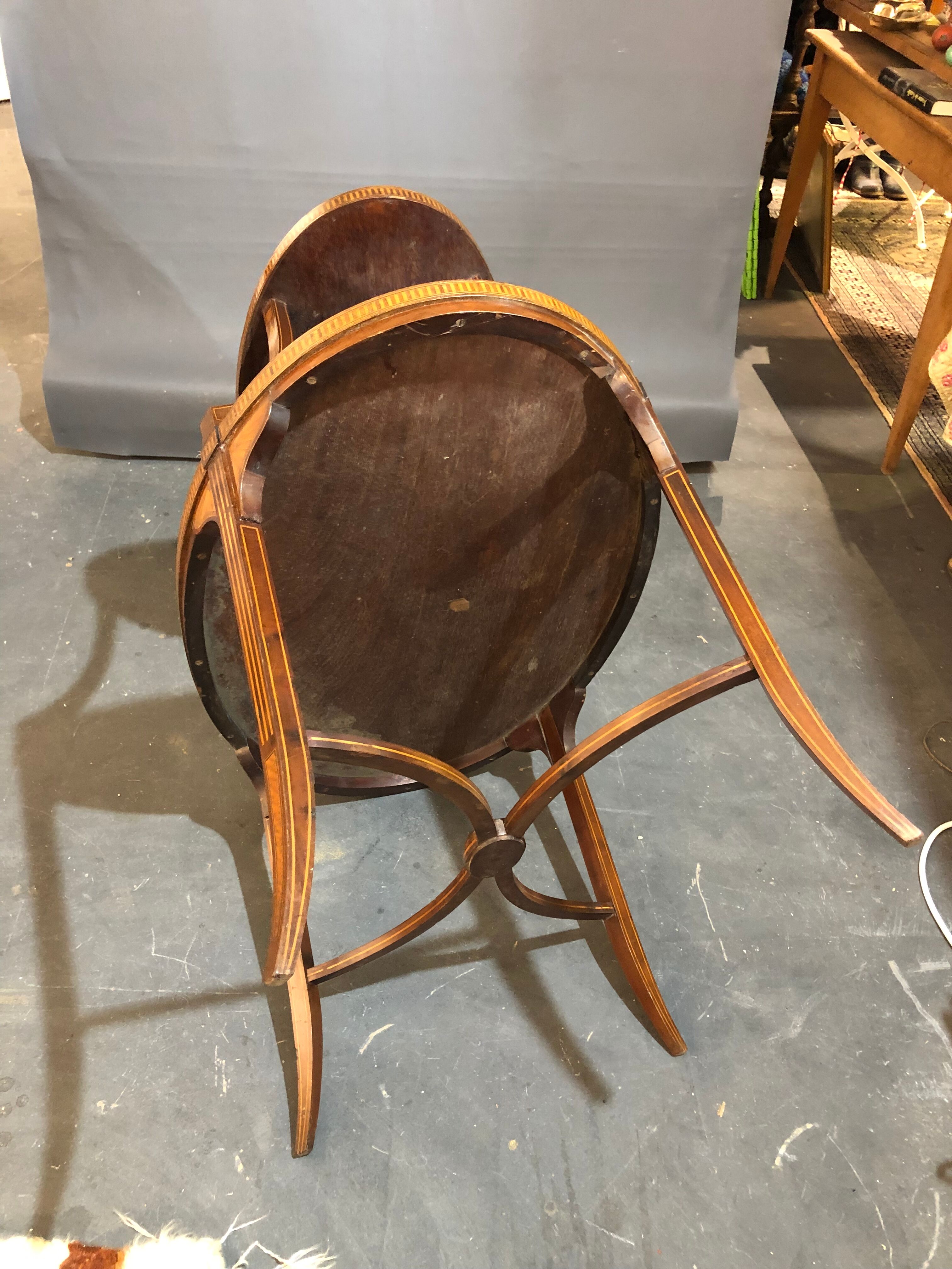 Old-fashioned tea table, 1920 in marquetry