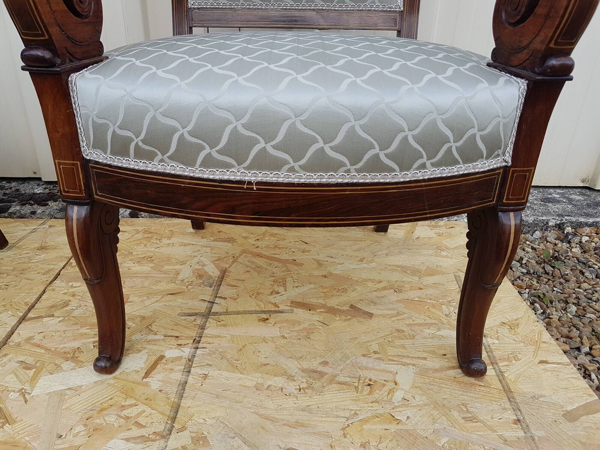 Pair of armchairs restoration style Charles X