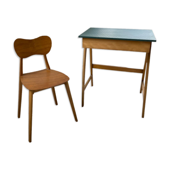 Bureau et chaise enfant des années 60