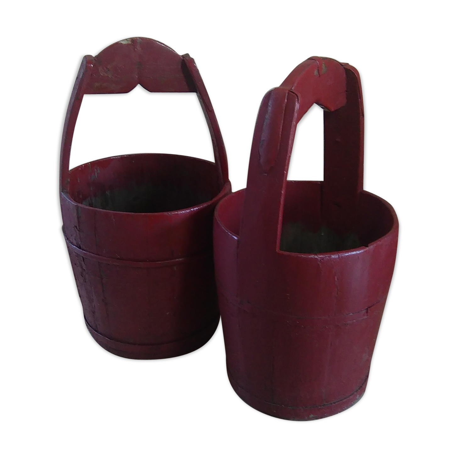 Pair of early 1900s wooden planters