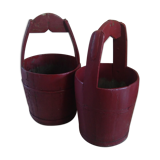 Pair of early 1900s wooden planters