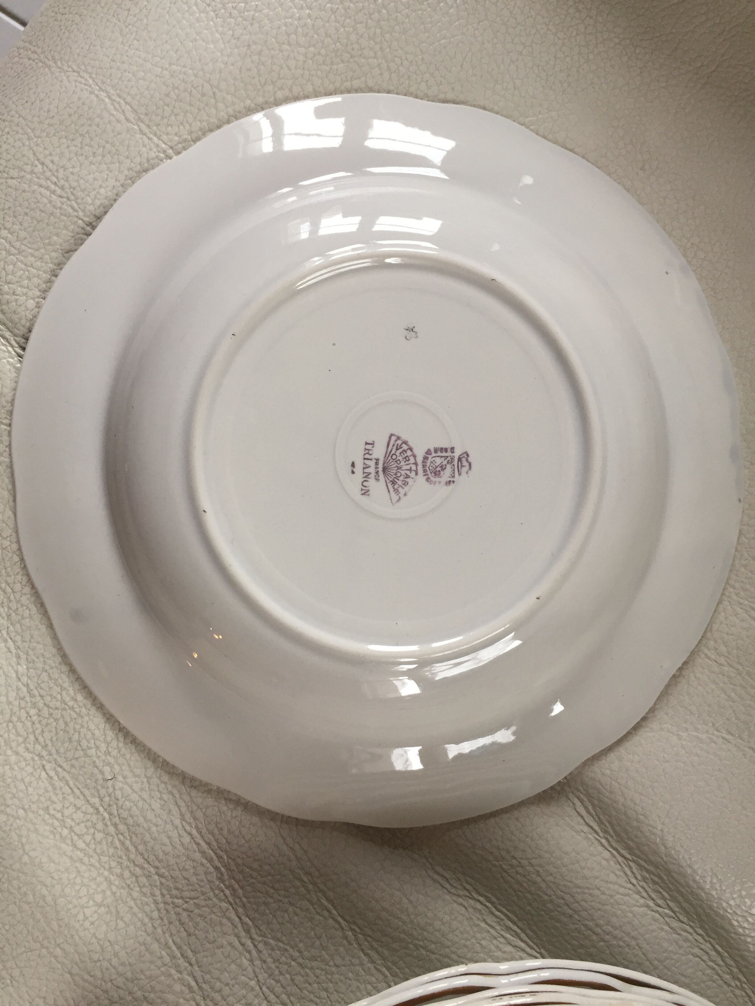 6 vintage hollow plates Digoin Sarreguemines model Trianon