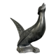 Black lacquered ceramic from the Art Deco period: bird signed Jean