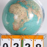 Midcentury glass globe with light from columbus duoerdglobe, germany