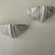 Pair of vintage marbled and gilded porcelain sconces, France 1970