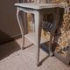 Console in gray painted wood with a lower tray