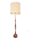Lampe de sol scandinave vintage en teck et laiton, années 1960