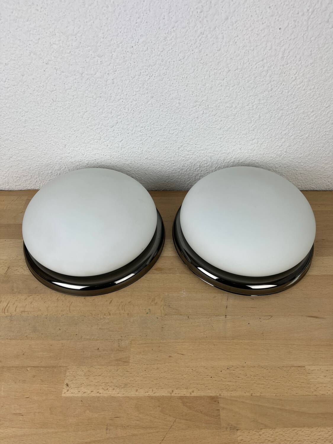 Pair of opaline and metal wall lights