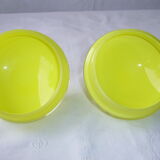 vintage yellow opaline covered jars