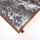 René Prou style gold metal side table with marble top