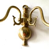 Pair of double sconces in gilded brass 1950