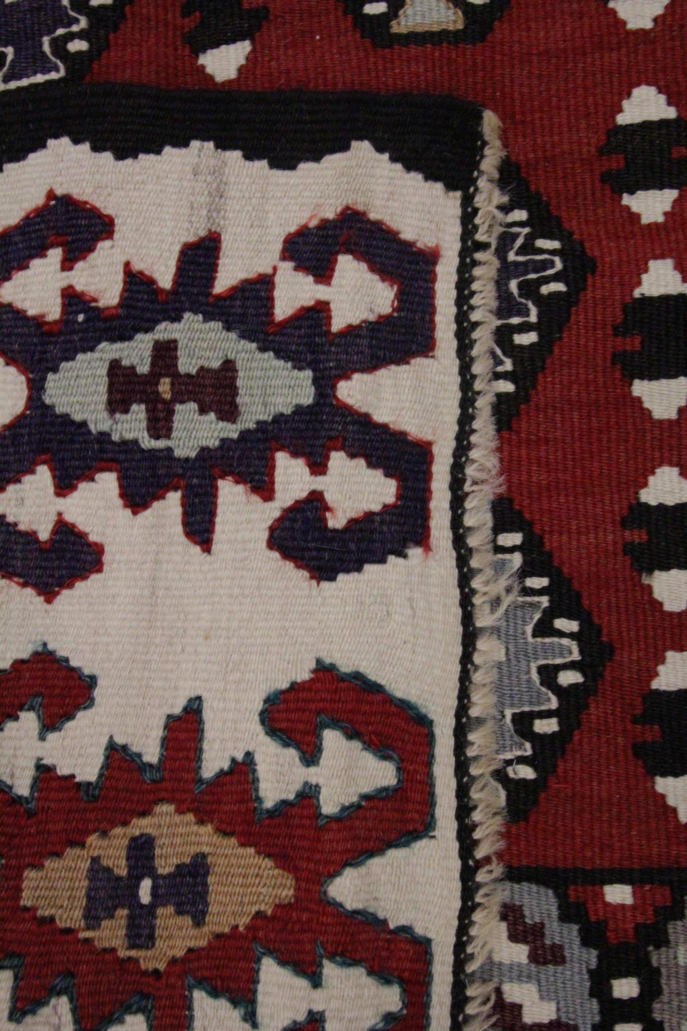 Serbian Kilim Rug, Handwoven Wool Flatweave Carpet, Folk Art 245x150 cm