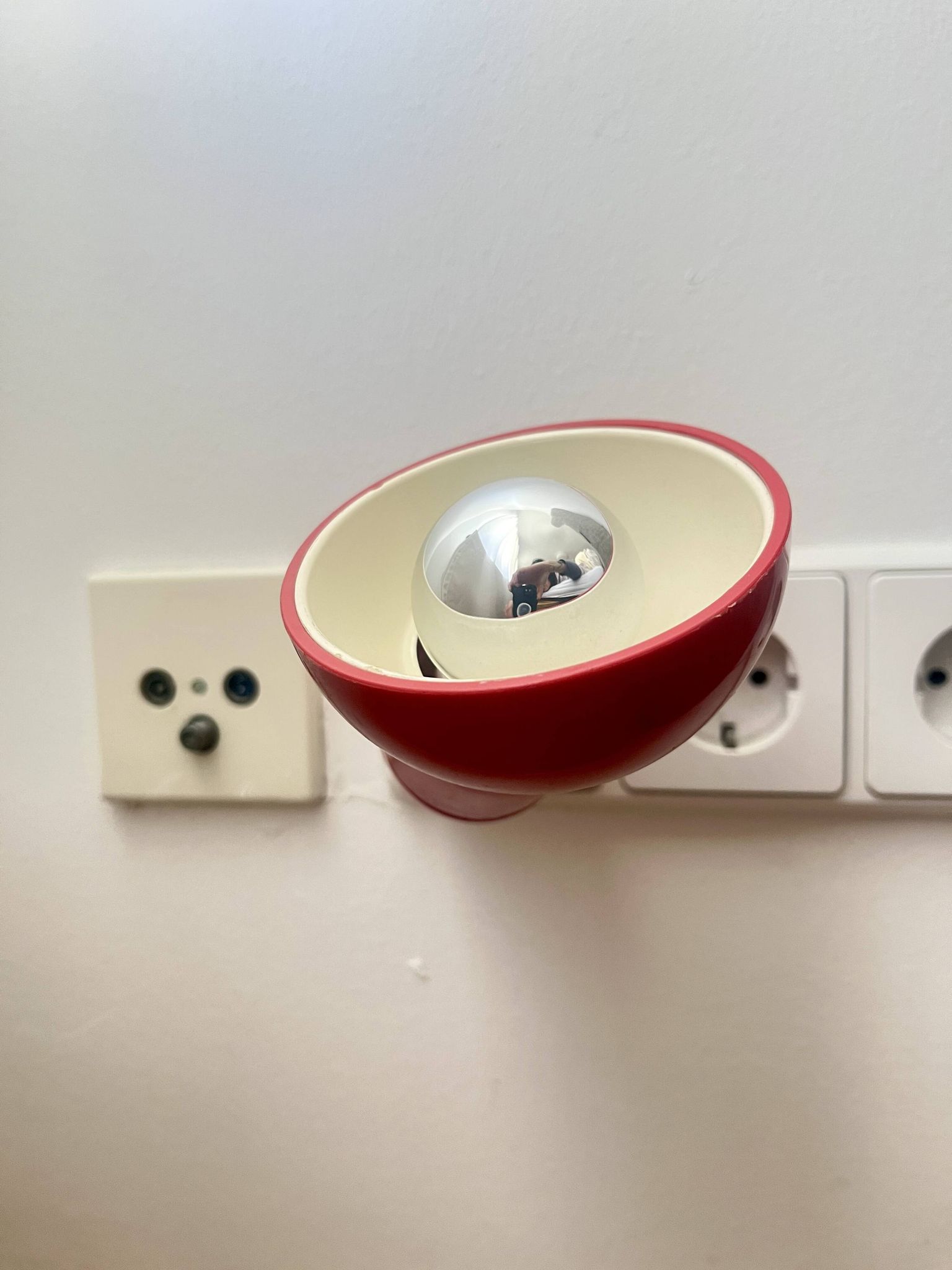 Vintage Danska Red Robot Wall Lamp, Space Age DL Lampen, 1970s Denmark