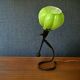Lampe de table articulée moderniste en verre et laiton à boîtier vert