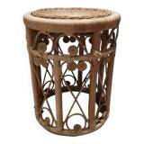 Peacok vintage bohemian chic rattan stool
