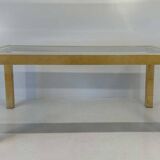 Italian Table Parchment and Glass, Attr. Aldo Tura, 1970s