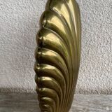 Metal "shell" vase by macr, made in italy, 1960s