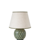 Recycled vintage lamp — ceramic art deco ball base and linen shade