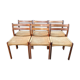 Suite de 6 chaises scandinaves en teck et corde