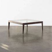Table basse sur mesure en shagreen et laiton