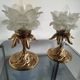 Pair of vintage floral wall lights or small pendant lights – glass deposition