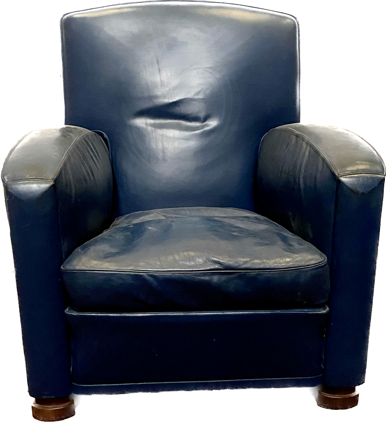 Art deco style leather armchair