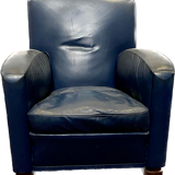 Art deco style leather armchair