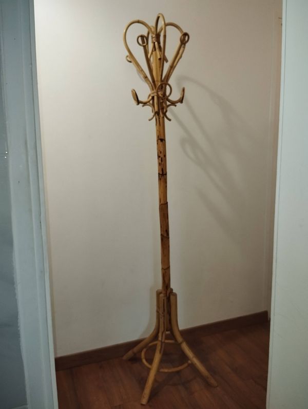 Porte manteau vintage en bambou style Franco Albini