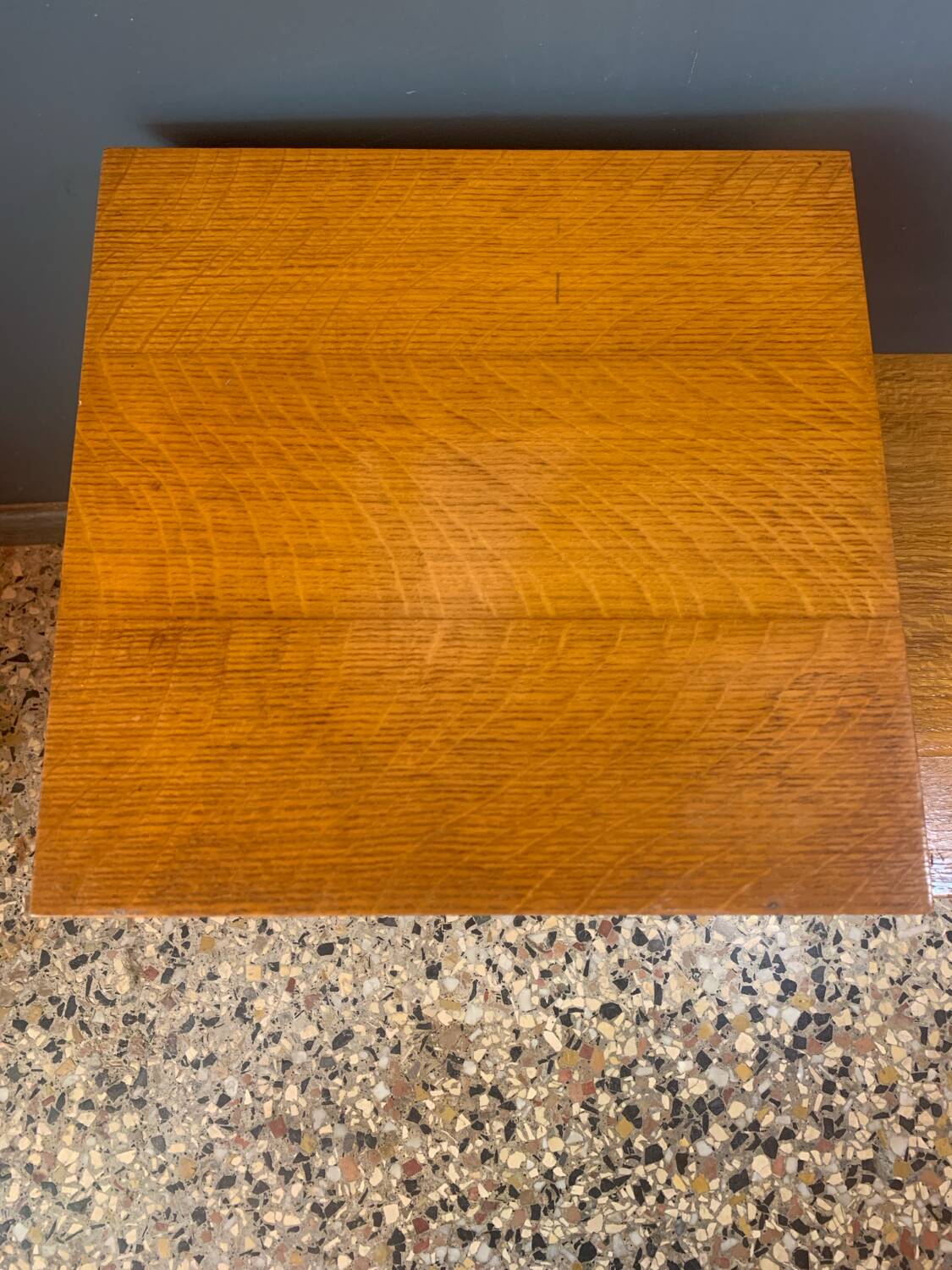 Chevet en bois et rotin années 50