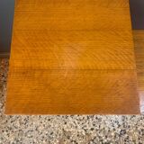 1950s wooden and rattan bedside table