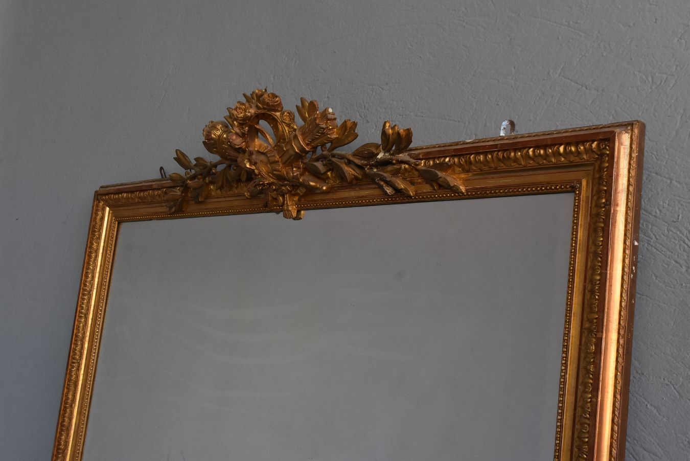 Napoleon III mirror wood and gold leaf of gold stucco, 127x197cm