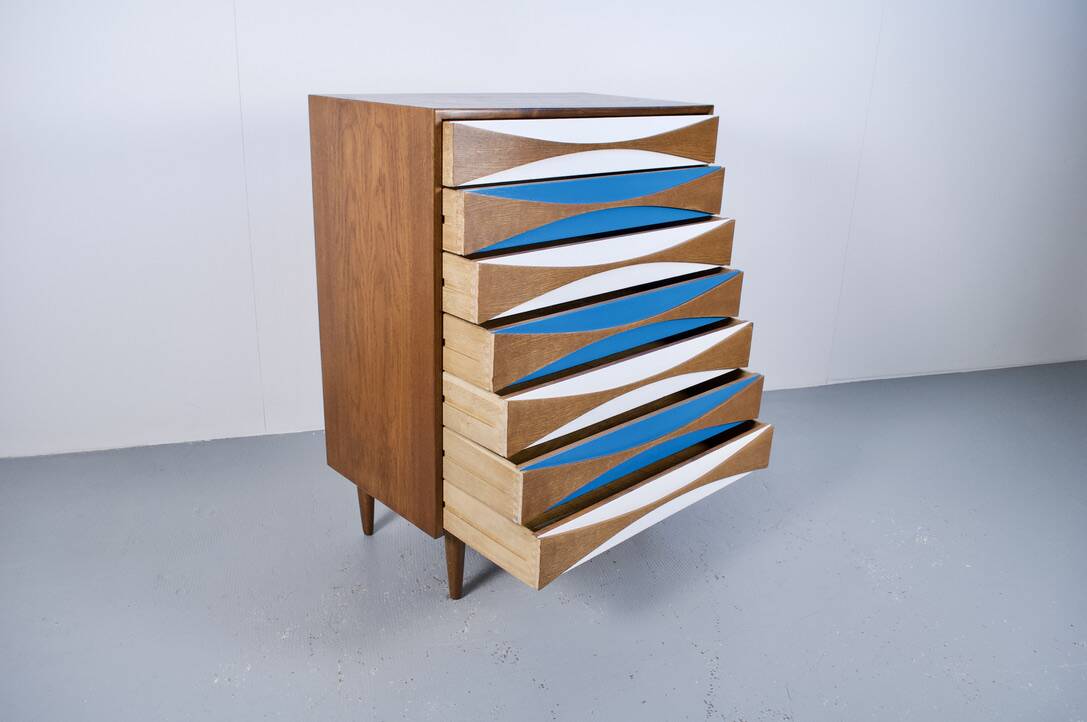 Teak chest of drawers by Niels Clausen, 1960s, Niels Clausen Furniture Odense