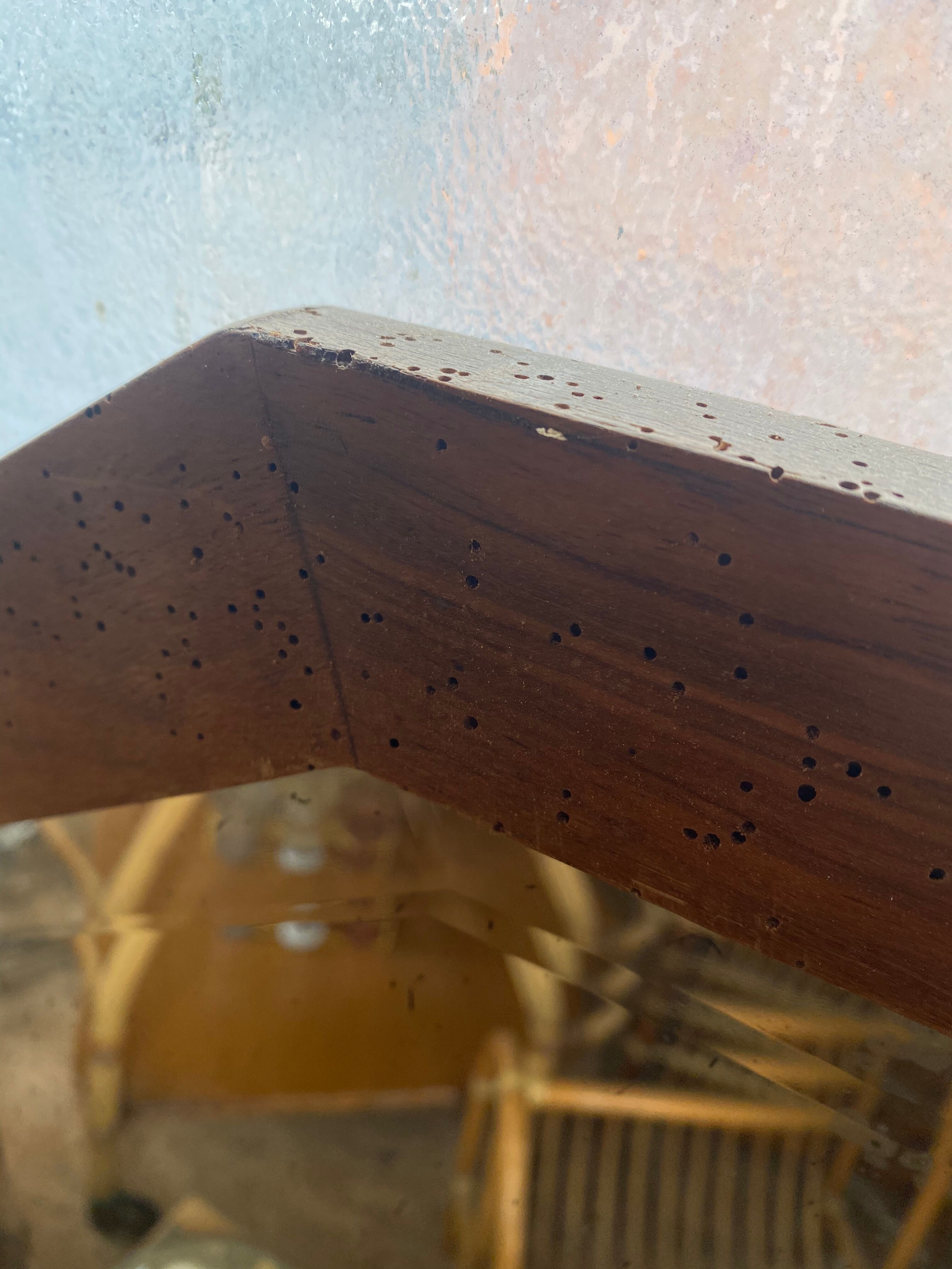 Former beveled mirror and contour wood 72x75cm