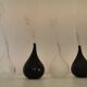 Murano glass vase "Drops" by Stellon Renzo signed Salviati matte black