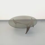 Vintage Propeller coffee table by Knut Hesterberg in steel and glass.