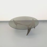 Table basse hélice vintage Propeller de Knut Hesterberg en acier et verre