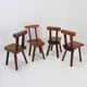Set of 4 brutalist chairs by Mobichalet, Belgium 1950s/60s