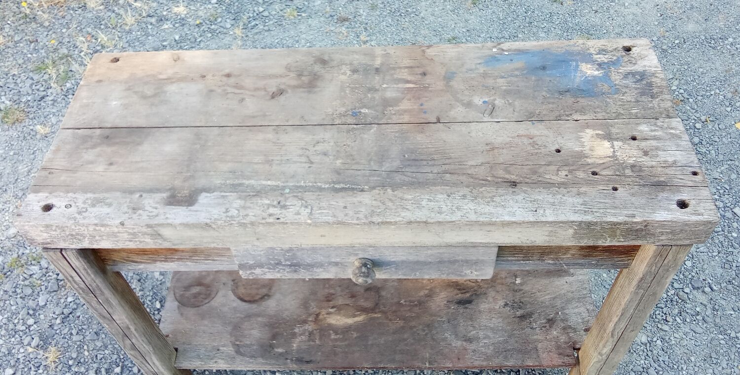 Old workshop workbench, trade furniture