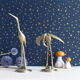Couple of herons, golden brass