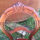 lot of 4 chairs Castle Chippendale, Louis XV late 1800s red velvet
