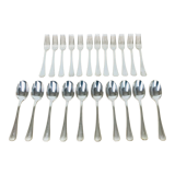 Ménagère Christofle Boréal métal argenté 22 pièces fourchettes cuillers