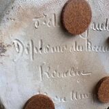 Stoneware lamp (base) signed Joël Courjault for Keraluc – floral decoration