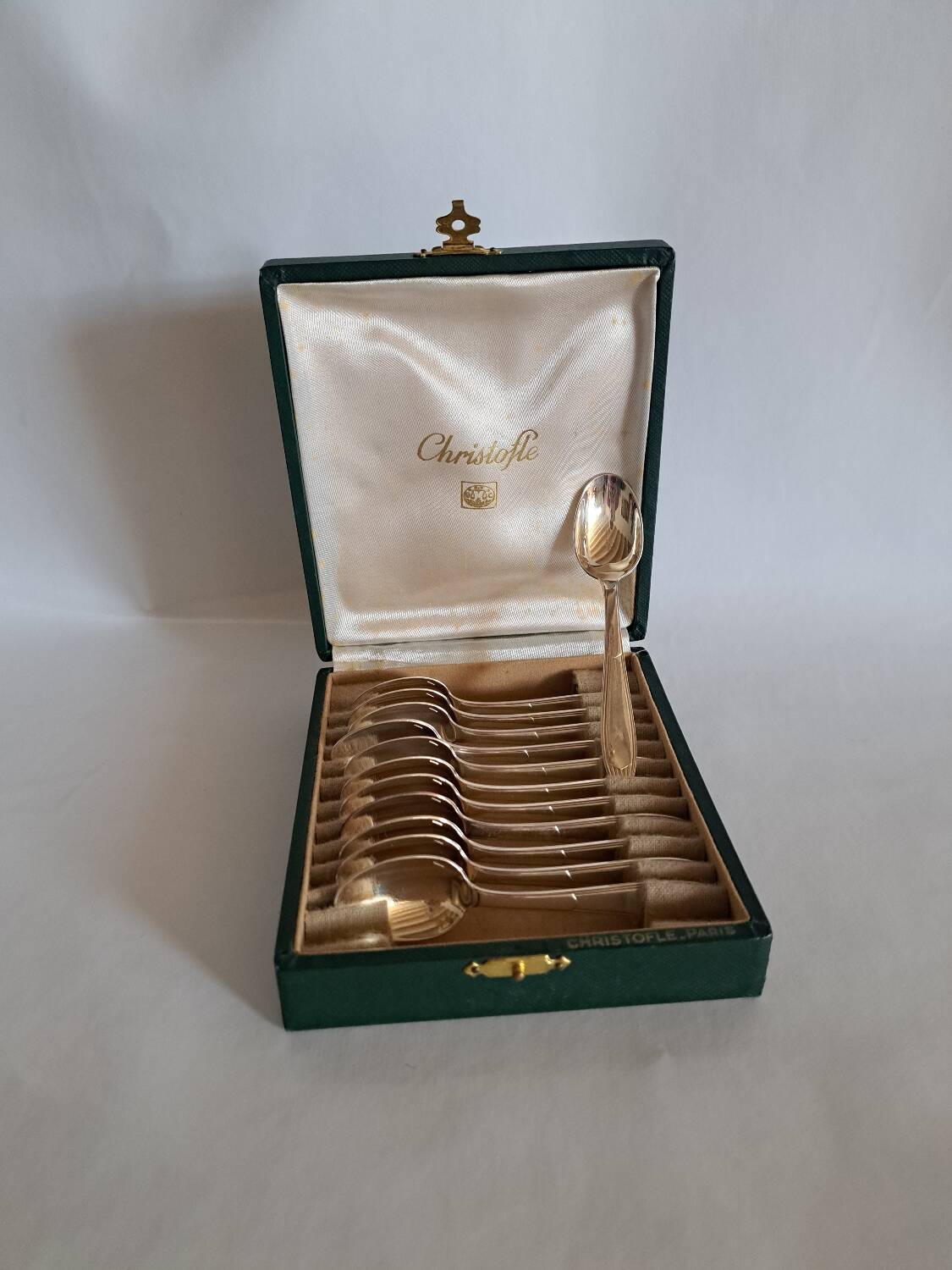 12 small mocha spoons. Christofle Paris.